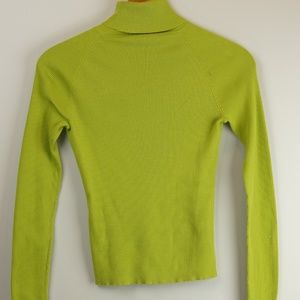 On trend Apple Green Turtleneck Sweater